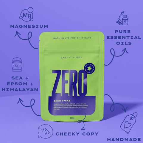 BATH SALTS | ZERO FUCKS 100g